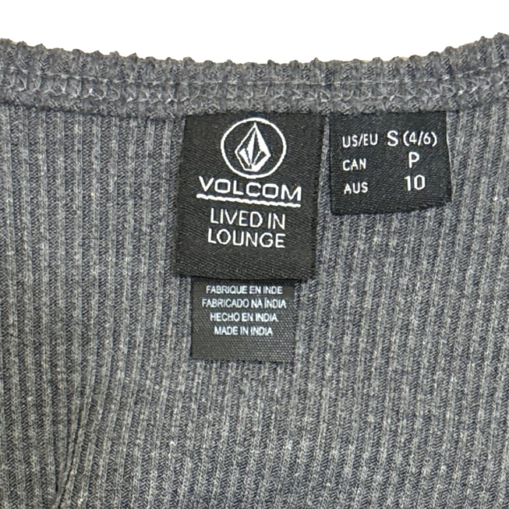 Volcom Gray Ribbed Sleeveless Skater Beach Ruched Detail Crop Tank Top Small S - Picture 6 of 7